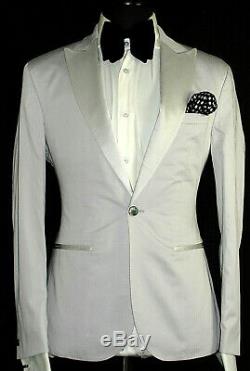 New Luxury Mens Miu Miu By Prada Tuxedo Dinner Slim Fit Plain White Suit 38r W32