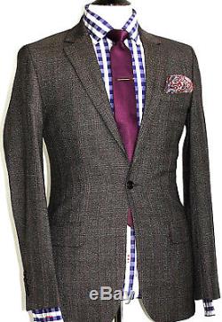 New Luxury Mens Reiss London Prince Of Wales Check Slim Fit Suit 36r W32 X L32