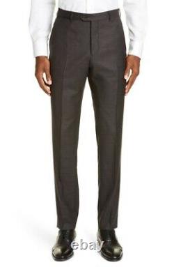 New Men's Emporio Armani Trim Fit Check Wool Suit, Color Charcoal, Size 38R US