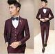 New Men's Premium Jacquard Slim Fit Prom Tuxedo Wedding Suit Jacket Vest Pants #