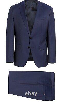 New Mens Hugo Boss Huge6/Genius5 Trim Fit Wool Blue Suit 43R X W36 MSRP $895