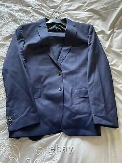 New Mens Hugo Boss Huge6/Genius5 Trim Fit Wool Blue Suit 43R X W36 MSRP $895