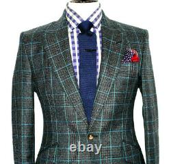 New Mens Vivienne Westwood London Charcoal Grey Box Check Slim Fit Suit 38r W32