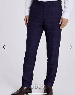 New Season Mens MOSS Tailored Fit Navy Black Check Suit