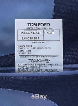 New TOM FORD Blue Slim-Fit Suit 2016/17 Buckley Fit Wool 38 R US/48 IT 38R $5450