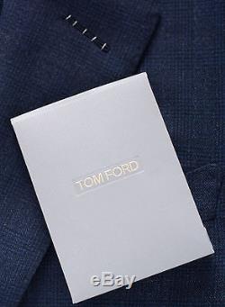 New TOM FORD Blue Suit Slim-Fit Buckley 2016/17 Wool 38 R US/48 IT 38R $5450