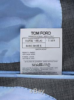 New TOM FORD Dark Gray 3pcs Suit Lightweight Wool Slim-Fit 38 R US/48 IT $5450