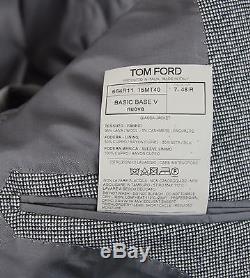 New Tom Ford Gray Wool Cashmere Suit Size 38 (48 EU) Slim Fit Base V Model NWT
