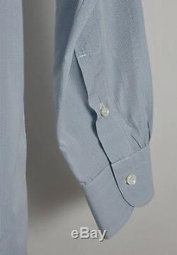 New sz 38 / 15 Cesare Attolini Slim Fit blue with cotton dress shirt suit check