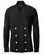 New sz M BALMAIN H&M black shirt suit jacket gold buttons mens