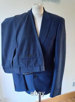 Next Blue Slim Fit 2 Piece Wool Blend Suit 38l Jacket, 32w 34l Trs