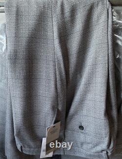 Next Grey Check Skinny Fit Suit, Jacket 38R, Waistcoat 38R, Trousers 34 In New