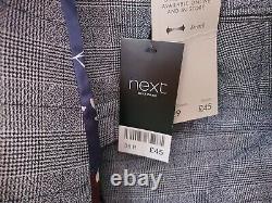 Next Light Grey Slim Fit Check Suit 44R Chest 36R Waist