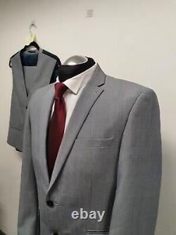 Next Suit 3pc Grey Wool Blend Slim Fit 42r Trs W36 L32 Bnwt