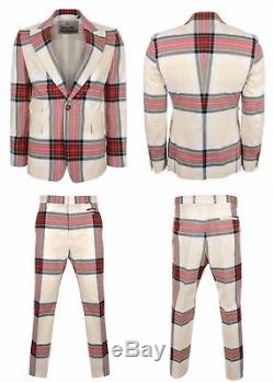 Nwt Genuine Vivienne Westwood Slim Fit Tartan Multi Cotton Suit. Uk 38r It 48r