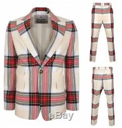 Nwt Genuine Vivienne Westwood Slim Fit Tartan Multi Cotton Suit. Uk 38r It 48r