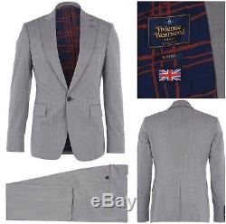 Nwt Vivienne Westwood Grey Slim Fit James 1 Button Wool Suit. Uk 44r Eur 54r
