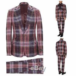 Nwt Vivienne Westwood Red Slim Fit One Button Morning Glory Tartan Suit. Uk 38r