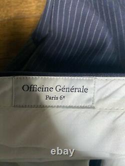 Officine Generale great condition navy pinstripe suit IT 48, fits slim