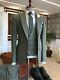 Olive Mens Slim Fit Suit-Men's Suit Mens 3 Piece Suit- Wedding Jacket