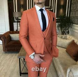 Orange Slim-Fit Suit 3-Piece
