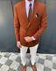 Orange & White Slim-Fit Suit 2-Piece, All Sizes Acceptable #21