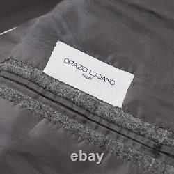 Orazio Luciano Slim-Fit Gray Check Soft Brushed Flannel Wool Suit 40R (Eu 50)