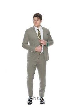 PAL ZILERI GREEN LABEL Taupe Wool Silk Suit 42 US / 52 EU 8R Slim Fit
