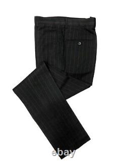 PAMONI Dark Brown Pinstripe Double Breasted Slim Fit Suit