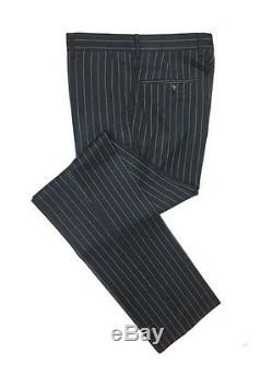 PAMONI Navy Pinstripe Double Breasted Slim Fit Suit
