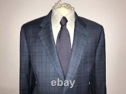 PAUL SMITH -Mens Slim Fit BLUE Check WOOL SUIT UK 46 Short W38 L29 -GORGEOUS