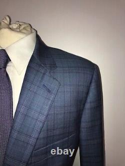 PAUL SMITH -Mens Slim Fit BLUE Check WOOL SUIT UK 46 Short W38 L29 -GORGEOUS