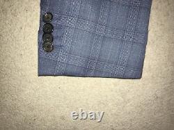 PAUL SMITH -Mens Slim Fit BLUE Check WOOL SUIT UK 46 Short W38 L29 -GORGEOUS