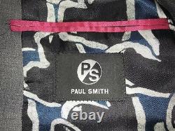 PAUL SMITH -Mens Slim Fit Plain GREY WOOL SUIT 42 Reg W36 L31 WORN ONCE