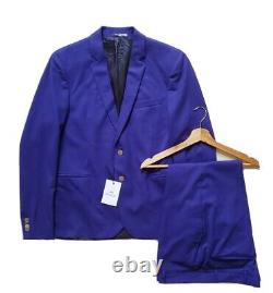PAUL SMITH SUIT 2 Pce Jacket 40 R Trousers 36 Slim Fit Midnight Purple Rrp £995