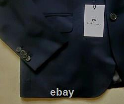 PAUL SMITH SUIT 2 Piece Jacket 44 R Trousers 36 Slim Fit Dark Blue Wool Rrp £995