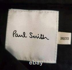 PAUL SMITH SUIT Slim Fit Jacket 38 R Trousers 32 Black Pure Wool Italy Rrp £1350