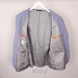 PAUL SMITH Soho Fit Suit Mens 44R W36 L32 Slim Pure Wool Light Grey Double Vent