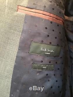 PAUL SMITH Suit Grey WOOL SOHO Made In ITALY Slim Fit Size 40 BNWT