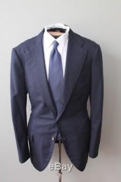 PERFECTO Sartoria Formosa Navy Blue Nailhead Suit 52EU Fits Slim 40R 2 Vent Fla