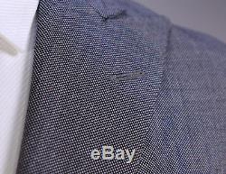 PHINEAS COLE Gray/Black Birdseye Peak Lapel Slim Fit 110's Wool 1B Suit 36S