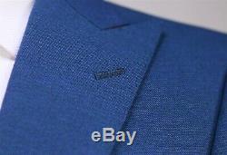 PHINEAS COLE by Paul Stuart Emerald Blue 3-Pc Slim Fit Peak Lapel Suit 36S