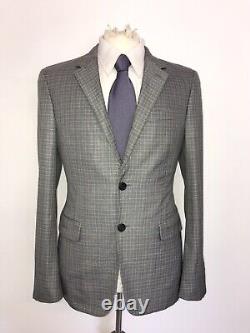 PRADA Mens Slim Fit GREY Checked WOOL & SILK SUIT 38 Reg W32 L32 -GORGEOUS