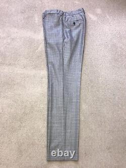 PRADA Mens Slim Fit GREY Checked WOOL & SILK SUIT 38 Reg W32 L32 -GORGEOUS