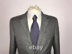 PRADA Mens Slim Fit GREY Checked WOOL & SILK SUIT 38 Reg W32 L32 -GORGEOUS