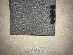 PRADA Mens Slim Fit GREY Checked WOOL & SILK SUIT 38 Reg W32 L32 -GORGEOUS