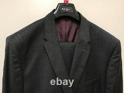 Paul Smith Charcoal Suit Fine Check REGENT Slim Fit UK44R Chest 46 Waist 39