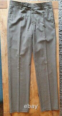 Paul Smith Luxury Made in Italy GREY SLIM FIT 40R Trousers 34 Woven HOUNDSTOOTH