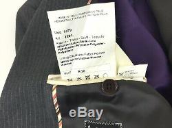 Paul Smith Mens Grey Striped Tailored Slim Fit Wool Suit 38R 32W 30L