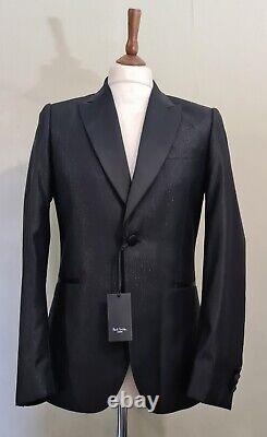 Paul Smith Soho Tailored Slim Fit Evening Suit Black uk 38 eu 48 Waist 32
